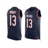 Men's Nike Chicago Bears #13 Kendall Wright Limited Navy Blue Player Name & Number Tank Top NFL Jersey