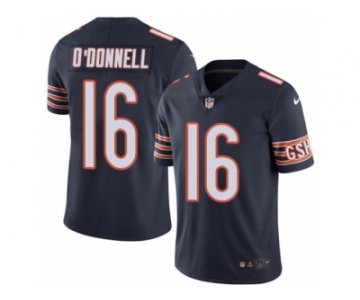 Men's Nike Chicago Bears #16 Pat O'Donnell Limited Navy Blue Rush NFL Jersey