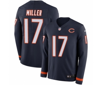 Men's Nike Chicago Bears #17 Anthony Miller Limited Navy Blue Therma Long Sleeve NFL Jersey