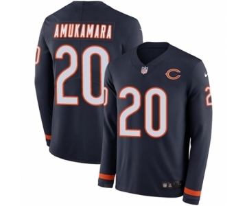 Men's Nike Chicago Bears #20 Prince Amukamara Limited Navy Blue Therma Long Sleeve NFL Jersey