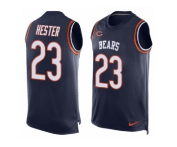 Men's Nike Chicago Bears #23 Devin Hester Limited Navy Blue Player Name & Number Tank Top NFL Jersey