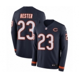 Men's Nike Chicago Bears #23 Devin Hester Limited Navy Blue Therma Long Sleeve NFL Jersey