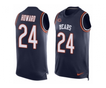 Men's Nike Chicago Bears #24 Jordan Howard Limited Navy Blue Player Name & Number Tank Top NFL Jersey