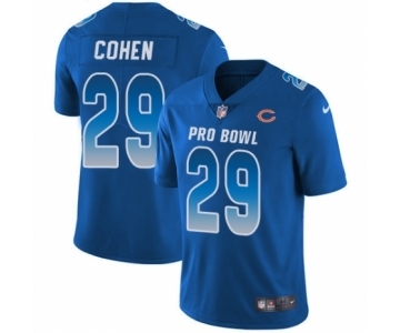 Men's Nike Chicago Bears #29 Tarik Cohen Limited Royal Blue NFC 2019 Pro Bowl NFL Jersey