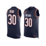 Men's Nike Chicago Bears #30 B.W. Webb Limited Navy Blue Player Name & Number Tank Top NFL Jersey