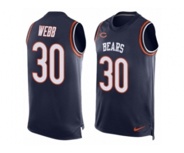 Men's Nike Chicago Bears #30 B.W. Webb Limited Navy Blue Player Name & Number Tank Top NFL Jersey