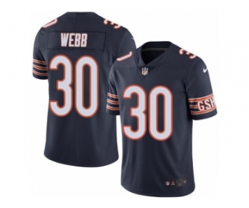 Men's Nike Chicago Bears #30 B.W. Webb Limited Navy Blue Rush NFL Jersey