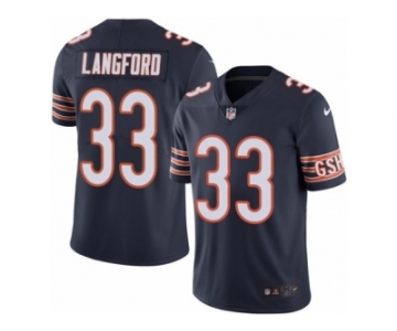 Men's Nike Chicago Bears #33 Jeremy Langford Limited Navy Blue Rush NFL Jersey