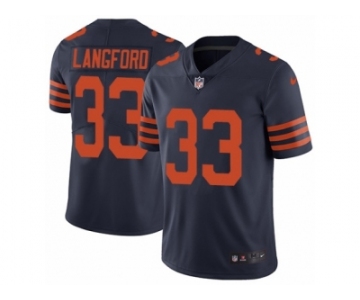 Men's Nike Chicago Bears #33 Jeremy Langford Vapor Untouchable Limited Navy Blue 1940s Throwback Alternate NFL Jersey