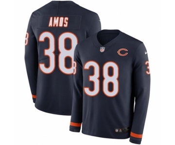 Men's Nike Chicago Bears #38 Adrian Amos Limited Navy Blue Therma Long Sleeve NFL Jersey