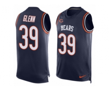 Men's Nike Chicago Bears #39 Jacoby Glenn Limited Navy Blue Player Name & Number Tank Top NFL Jersey