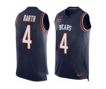 Men's Nike Chicago Bears #4 Connor Barth Limited Navy Blue Player Name & Number Tank Top NFL Jersey