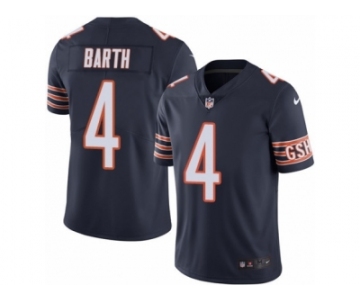 Men's Nike Chicago Bears #4 Connor Barth Limited Navy Blue Rush NFL Jersey