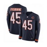 Men's Nike Chicago Bears #45 Joel Iyiegbuniwe Limited Navy Blue Therma Long Sleeve NFL Jersey