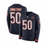 Men's Nike Chicago Bears #50 Mike Singletary Limited Navy Blue Therma Long Sleeve NFL Jersey