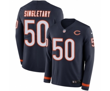 Men's Nike Chicago Bears #50 Mike Singletary Limited Navy Blue Therma Long Sleeve NFL Jersey