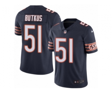 Men's Nike Chicago Bears #51 Dick Butkus Limited Navy Blue Rush NFL Jersey