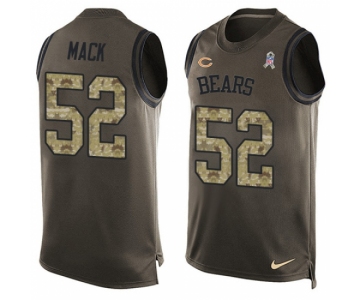 Men's Nike Chicago Bears #52 Khalil Mack Limited Green Salute to Service Tank Top NFL Jersey