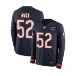 Men's Nike Chicago Bears #52 Khalil Mack Limited Navy Blue Therma Long Sleeve NFL Jersey