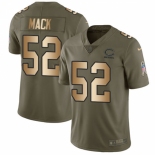 Men's Nike Chicago Bears #52 Khalil Mack Limited Olive Gold 2017 Salute to Service NFL Jersey