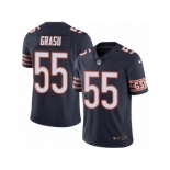 Men's Nike Chicago Bears #55 Hroniss Grasu Limited Navy Blue Rush NFL Jersey