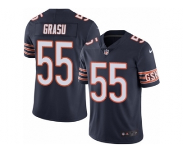 Men's Nike Chicago Bears #55 Hroniss Grasu Limited Navy Blue Rush NFL Jersey