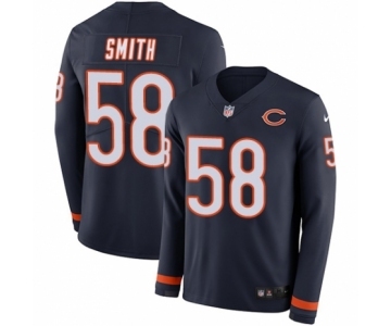 Men's Nike Chicago Bears #58 Roquan Smith Limited Navy Blue Therma Long Sleeve NFL Jersey