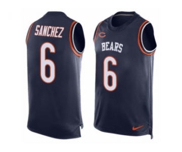 Men's Nike Chicago Bears #6 Mark Sanchez Limited Navy Blue Player Name & Number Tank Top NFL Jersey