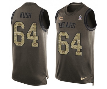 Men's Nike Chicago Bears #64 Eric Kush Limited Green Salute to Service Tank Top NFL Jersey