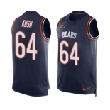 Men's Nike Chicago Bears #64 Eric Kush Limited Navy Blue Player Name & Number Tank Top NFL Jersey