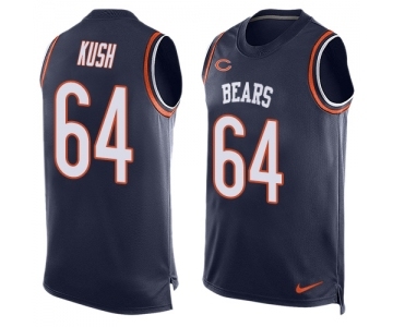 Men's Nike Chicago Bears #64 Eric Kush Limited Navy Blue Player Name & Number Tank Top NFL Jersey