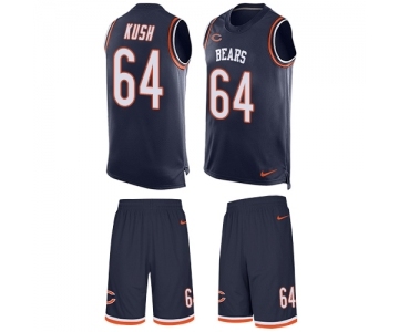 Men's Nike Chicago Bears #64 Eric Kush Limited Navy Blue Tank Top Suit NFL Jersey