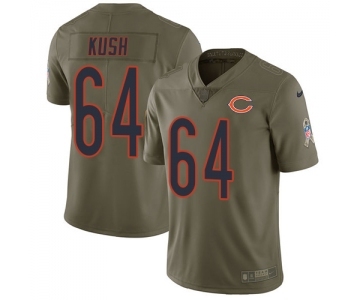 Men's Nike Chicago Bears #64 Eric Kush Limited Olive 2017 Salute to Service NFL Jersey