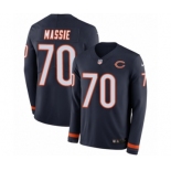 Men's Nike Chicago Bears #70 Bobby Massie Limited Navy Blue Therma Long Sleeve NFL Jersey