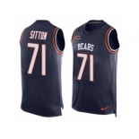 Men's Nike Chicago Bears #71 Josh Sitton Limited Navy Blue Player Name & Number Tank Top NFL Jersey