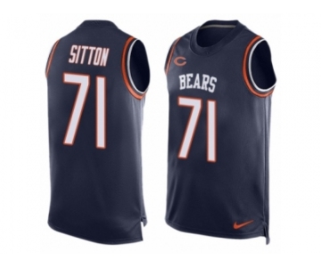 Men's Nike Chicago Bears #71 Josh Sitton Limited Navy Blue Player Name & Number Tank Top NFL Jersey