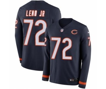 Men's Nike Chicago Bears #72 Charles Leno Limited Navy Blue Therma Long Sleeve NFL Jersey