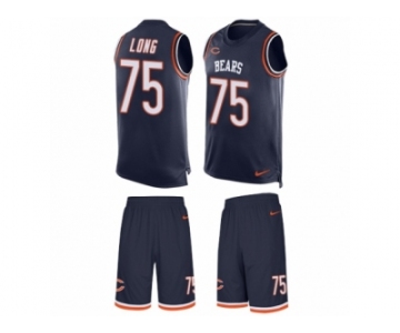 Men's Nike Chicago Bears #75 Kyle Long Limited Navy Blue Tank Top Suit NFL Jersey