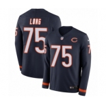 Men's Nike Chicago Bears #75 Kyle Long Limited Navy Blue Therma Long Sleeve NFL Jersey