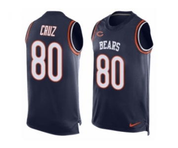 Men's Nike Chicago Bears #80 Victor Cruz Limited Navy Blue Player Name & Number Tank Top NFL Jersey