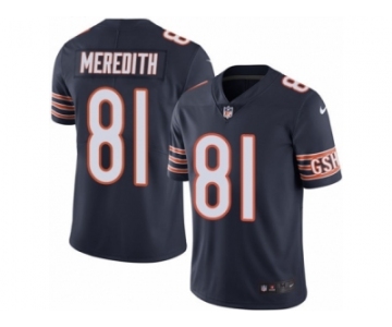 Men's Nike Chicago Bears #81 Cameron Meredith Limited Navy Blue Rush NFL Jersey