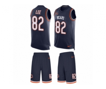 Men's Nike Chicago Bears #82 Khari Lee Limited Navy Blue Tank Top Suit NFL Jersey