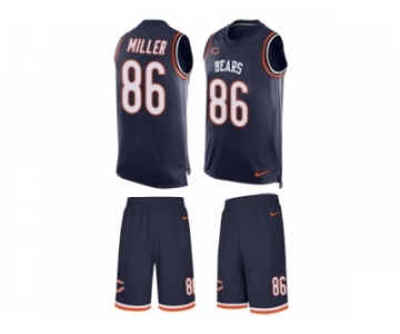 Men's Nike Chicago Bears #86 Zach Miller Limited Navy Blue Tank Top Suit NFL Jersey