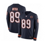 Men's Nike Chicago Bears #89 Mike Ditka Limited Navy Blue Therma Long Sleeve NFL Jersey