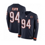 Men's Nike Chicago Bears #94 Leonard Floyd Limited Navy Blue Therma Long Sleeve NFL Jersey