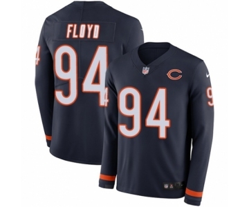 Men's Nike Chicago Bears #94 Leonard Floyd Limited Navy Blue Therma Long Sleeve NFL Jersey