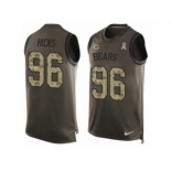 Men's Nike Chicago Bears #96 Akiem Hicks Limited Green Salute to Service Tank Top Alternate NFL Jersey