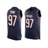 Men's Nike Chicago Bears #97 Willie Young Limited Navy Blue Player Name & Number Tank Top NFL Jersey