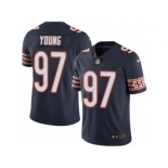 Men's Nike Chicago Bears #97 Willie Young Limited Navy Blue Rush NFL Jersey