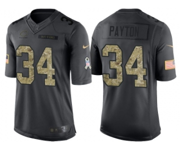 Nike Chicago Bears #34 Walter Payton Men's Stitched Black NFL Salute to Service Limited Jerseys